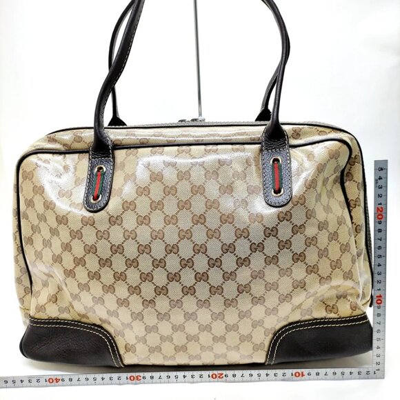 Gucci Hand Bag Sherry Line Brown PVC 693-042825 - Picture 2 of 13